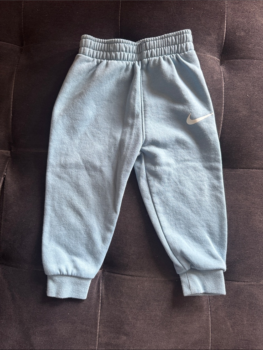 Nike Kids Pale Blue Fleece Joggers with White Swoosh